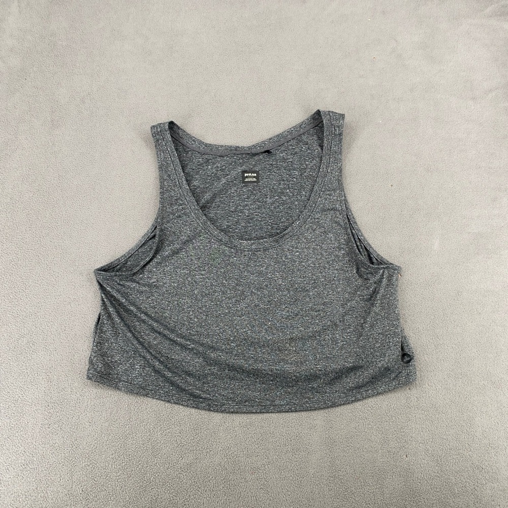 Prana Womens Gray Heather Crop Tank Top Activewear Yoga Size Medium